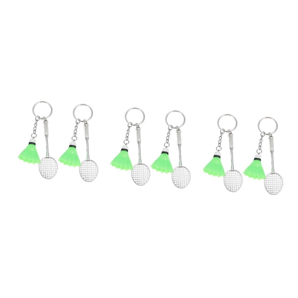 BESPORTBLE 6pcs Badminton Racket Key Chain Birdie Pendant Quality Material Long Life