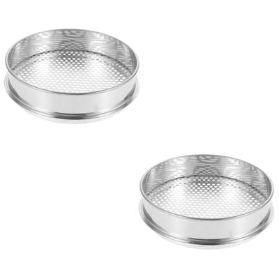 BESPORTBLE 2pcs Home Soil Sieve Round Stainless Steel Strainer Pearl Sifter for Soil Grading