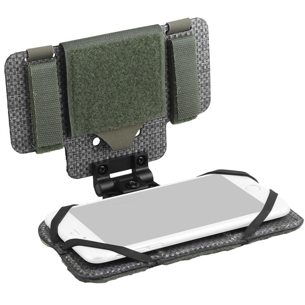 Let Me Be Airsoft Plate Carrier Molle Phone Carrier Outdoor Lightweight Navigation BoardWide Angle Foldable Phone Holder Chest Rig Hovering Mount Tactical Vest Accessory (Ranger Green)