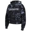 The Wild Collective Women's Black Las Vegas Raiders Tie-Dye Cropped Pullover Hoodie view 2