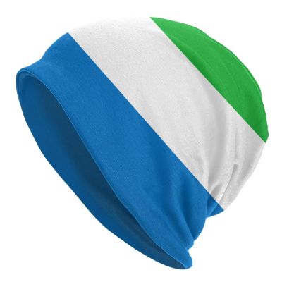 Flag of Sierra Leone Beanie Hat for Men and Women Warm Hats Knit Slouchy Skull Cap Knit Hats Baggy Hat Black