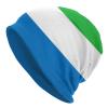 Flag of Sierra Leone Beanie Hat for Men and Women Warm Hats Knit Slouchy Skull Cap Knit Hats Baggy Hat Black view 1