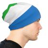 Flag of Sierra Leone Beanie Hat for Men and Women Warm Hats Knit Slouchy Skull Cap Knit Hats Baggy Hat Black view 2