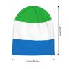 Flag of Sierra Leone Beanie Hat for Men and Women Warm Hats Knit Slouchy Skull Cap Knit Hats Baggy Hat Black view 3