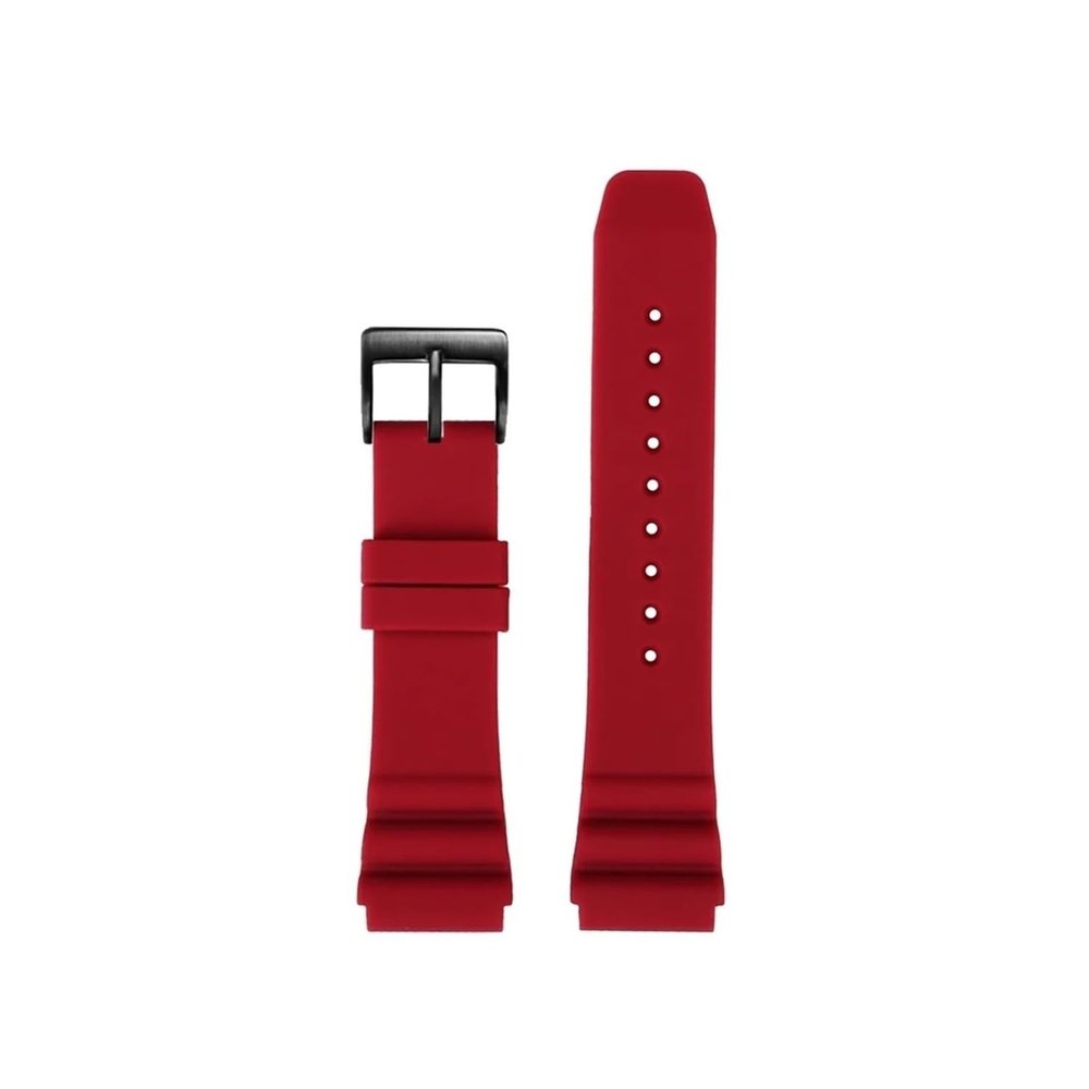 IEAMAIGE Silicone Strap 22mm Fir for CASIO Diving Watch MDV-106 MDV-107 MTP-VD01D Efr-303l Watchband Green Men's Wrist Band(Red Black_22mm)
