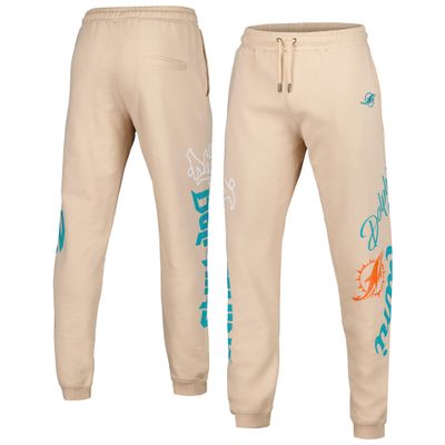 The Wild Collective Unisex Cream Miami Dolphins Heavy Block Graphic Jogger Pants