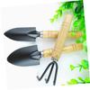 BESPORTBLE 2sets Rakes for Lawns Garden Trowel Shovel Rake Mini Camping Tool Set Wood 3pcs*2 Random Style view 2
