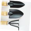 BESPORTBLE 2sets Rakes for Lawns Garden Trowel Shovel Rake Mini Camping Tool Set Wood 3pcs*2 Random Style view 3