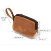 1Pcs Coin Purse Pouch For Men, Small Medieval Leather Coin Pouch With Zipper, Coin Organizer, Change Holder, Keychain Coin Purse for Men & Women (Yellow Brown) view 2