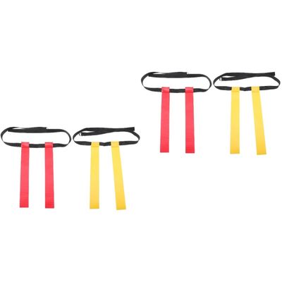 NOLITOY 4pcs Football Waist Flag Set Multi-use Belts for Indoor and Outdoor Training Includes Flags Fluorescent for Boys and Girls and Adults