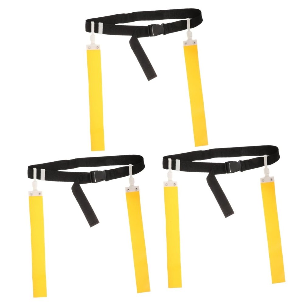 BESPORTBLE 3pcs Football Flag Belt Waist Flag for Rugby and Football Lightweight Portable Design Two Removable for Outdoor Games and Training Sessions