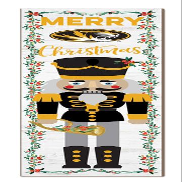 KH Sports Fan Missouri Tigers Nutcracker Porch Leaner, 11x46 Inches, Tigers Outdoor Christmas Sign; Display Some Holiday Cheer with This Missouri Tigers Nutcracker Sign