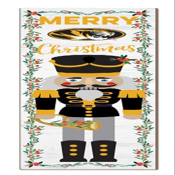 KH Sports Fan Missouri Tigers Nutcracker Porch Leaner, 11x46 Inches, Tigers Outdoor Christmas Sign; Display Some Holiday Cheer with This Missouri Tigers Nutcracker Sign