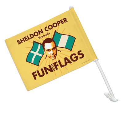 Big Bang Theory Sheldon Cooper Fun with Flags Car Truck Flag with Window Clip On Pole Holder
