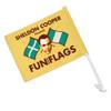 Big Bang Theory Sheldon Cooper Fun with Flags Car Truck Flag with Window Clip On Pole Holder view 1