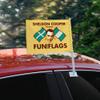 Big Bang Theory Sheldon Cooper Fun with Flags Car Truck Flag with Window Clip On Pole Holder view 2