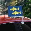 Hidden Temple Blue Barracudas Car Truck Flag with Window Clip On Pole Holder view 2