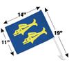 Hidden Temple Blue Barracudas Car Truck Flag with Window Clip On Pole Holder view 4