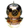 Navy Divers Helmet Copper w/Brass Detail view 1