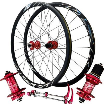 ZECHAO 700C Disc Brake Road Wheel Set,Aluminium Alloy Double Wall Rims Quick Release 24H Hub Bike Front and Rear Wheel 1800G (Color : Red, Size : 700c)