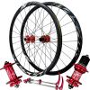 ZECHAO 700C Disc Brake Road Wheel Set,Aluminium Alloy Double Wall Rims Quick Release 24H Hub Bike Front and Rear Wheel 1800G (Color : Red, Size : 700c) view 1