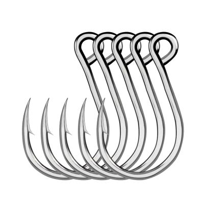 SeroNi 25/50pcs Fishing Hooks Fishing Jigging Hook Carp Eye Worm Barbed Inline Hooks Saltwater High Carbon Steel Fishing Accessories(Size6 Gap 9mm,25 Pcs)