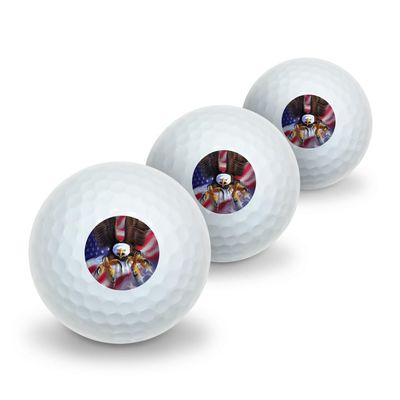 American Flag Patriotic Eagle Novelty Golf Balls 3 Pack