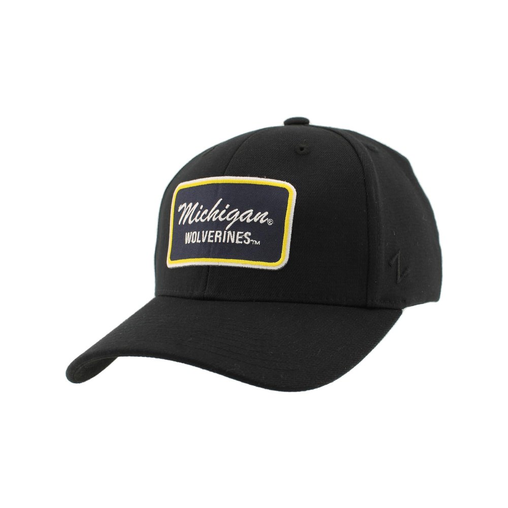 ZHATS Men's Standard NCAA Officially Licensed Fitted Hat ZH Patch Brick Black, Large