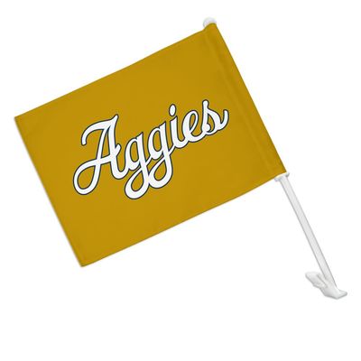 UC Davis Secondary Logo Car Truck Flag with Window Clip On Pole Holder