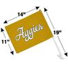 UC Davis Secondary Logo Car Truck Flag with Window Clip On Pole Holder view 4