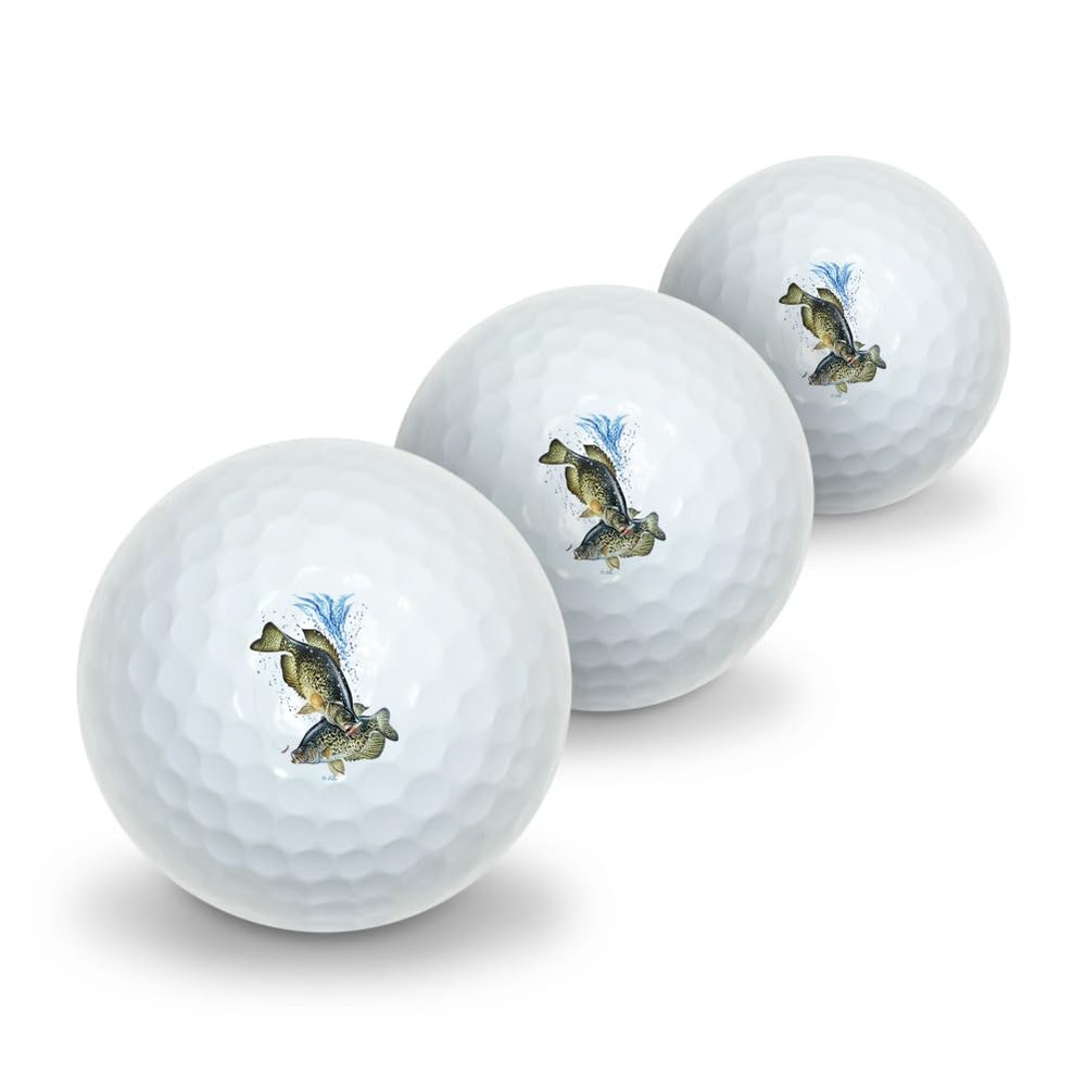 Crappie Fishing 7 Novelty Golf Balls 3 Pack