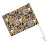 African Animals Zebra Giraffe Elephant Pattern Car Truck Flag with Window Clip On Pole Holder view 1