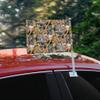 African Animals Zebra Giraffe Elephant Pattern Car Truck Flag with Window Clip On Pole Holder view 2