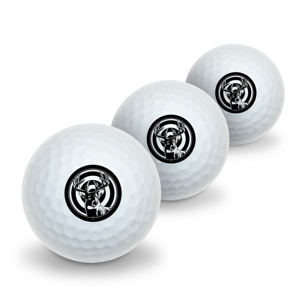 Deer Target Illustration Novelty Golf Balls 3 Pack