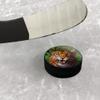 Leopard Hunting Ice Hockey Puck view 2