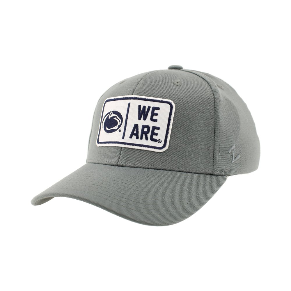 ZHATS Men's Standard NCAA Officially Licensed Fitted Hat ZH Patch Defer Gray, Grey, Medium