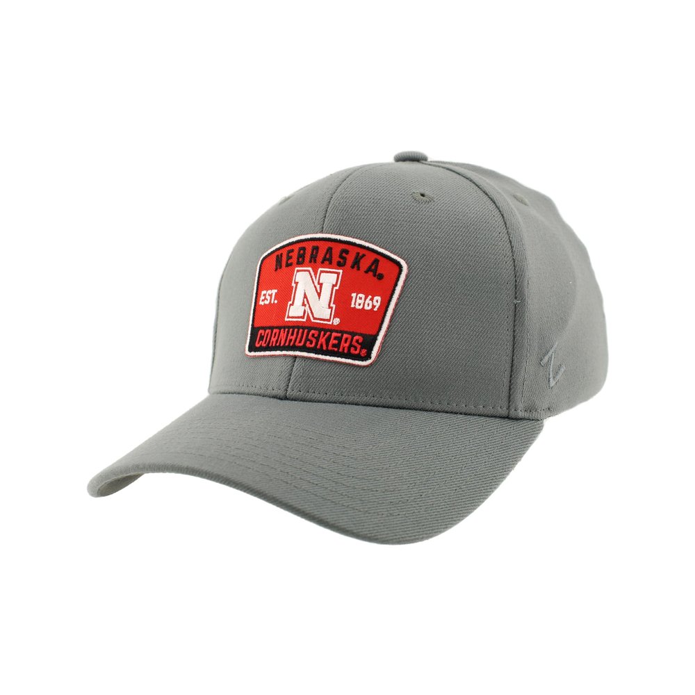 ZHATS Men's Standard NCAA Officially Licensed Fitted Hat ZH Patch Switchback Gray, Grey, Large