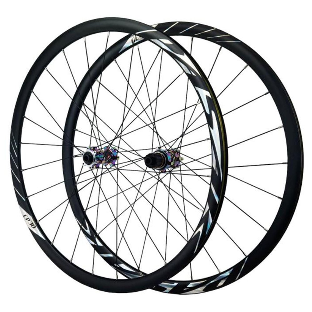 ZECHAO Road Bike Wheelset 700c Disc Brake,23-45C Aluminum Alloy Road Bike Wheels Suitable for 8/9/10/11/12 Speed with Quick Release/24Hole (Color : Front Rear Wheel, Size : 700c)