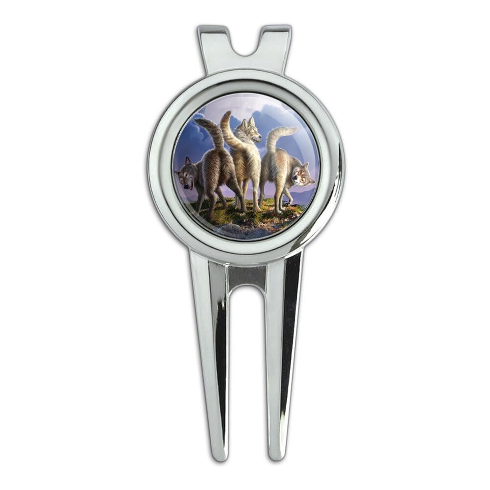 Wolf Pack Moon Golf Divot Repair Tool and Ball Marker