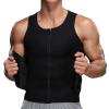 TIGAILIAN Men Sauna Vest - Waist Trainer Sweat Vest Body Shaper Sauna Suits Vests Neoprene Tank Top Workout Fitness Gym Sauna Suits (Color : Black, Size : Medium) view 2