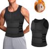 TIGAILIAN Men Sauna Vest - Waist Trainer Sweat Vest Body Shaper Sauna Suits Vests Neoprene Tank Top Workout Fitness Gym Sauna Suits (Color : Black, Size : Medium) view 3