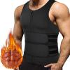 TIGAILIAN Men Sauna Vest - Waist Trainer Sweat Vest Body Shaper Sauna Suits Vests Neoprene Tank Top Workout Fitness Gym Sauna Suits (Color : Black, Size : Medium) view 4