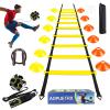 AOPUETRX 20FT Agility Soccer Ladder Training Equipment Set Football Gifts for Boys 8-14 with 12 Cones, Solo Trainer & Jump Rope, Suitable for Home Gym and Playground view 1