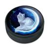 Cat in Moon Ice Hockey Puck view 1