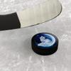 Cat in Moon Ice Hockey Puck view 2