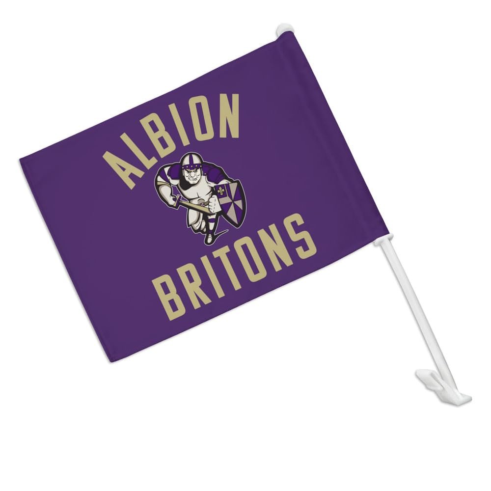 Albion College Britons Logo Car Truck Flag with Window Clip On Pole Holder