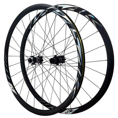 ZECHAO 700C Bike Wheel,Ultra Light Rim Disc Brake Road Bike Front Rear Wheels for 8/9/10/11/12 Speed Wheelset 1820g Double Walled Wheel (Color : Black, Size : 700c)