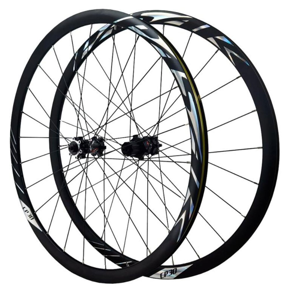 ZECHAO 700C Bike Wheel,Ultra Light Rim Disc Brake Road Bike Front Rear Wheels for 8/9/10/11/12 Speed Wheelset 1820g Double Walled Wheel (Color : Black, Size : 700c)