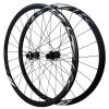 ZECHAO 700C Bike Wheel,Ultra Light Rim Disc Brake Road Bike Front Rear Wheels for 8/9/10/11/12 Speed Wheelset 1820g Double Walled Wheel (Color : Black, Size : 700c) view 1