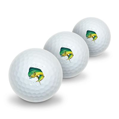 Dorado Mahi-Mahi Fishing 5 Novelty Golf Balls 3 Pack